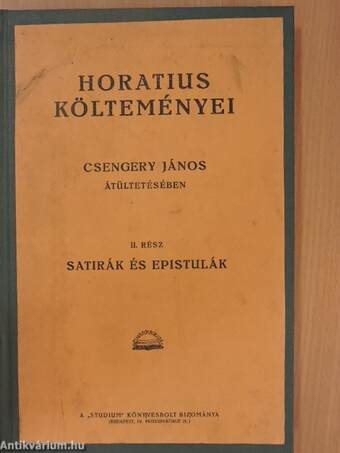 Horatius költeményei I-II.