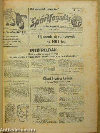 Sportfogadás 1974. január-december