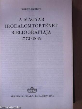 A magyar irodalomtörténet bibliográfiája 2.