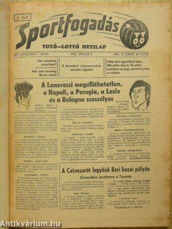 Sportfogadás 1978. január-december