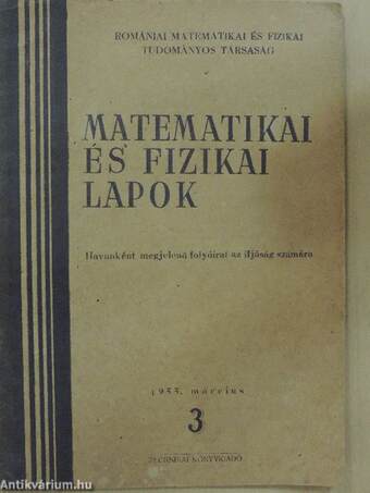 Matematikai és fizikai lapok 1955. március