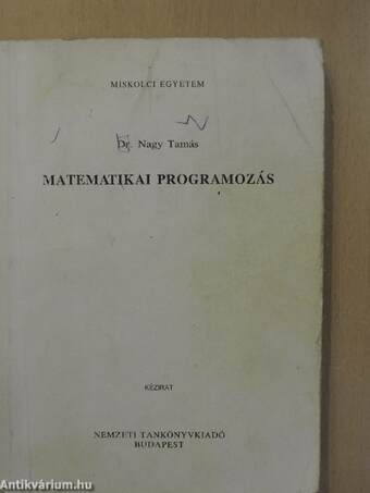 Matematikai programozás