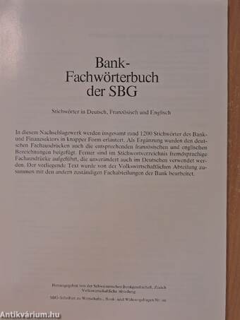 Bank-Fachwörterbuch der SBG