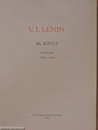 V. I. Lenin összes művei 46.