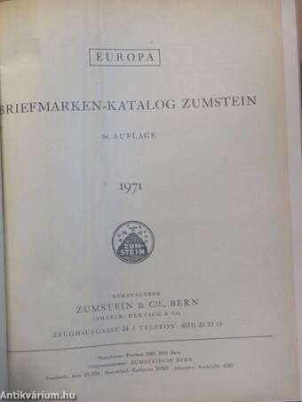 Briefmarken-katalog Zumstein - Europa 1971