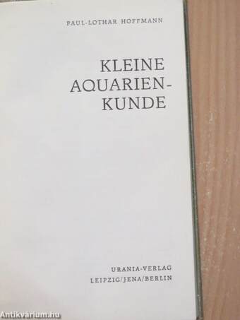 Kleine Aquarienkunde