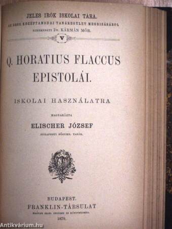 A kyklops/Q. Horatius Flaccus satirái/Q. Horatius Flaccus epistolái/Berzsenyi ódái