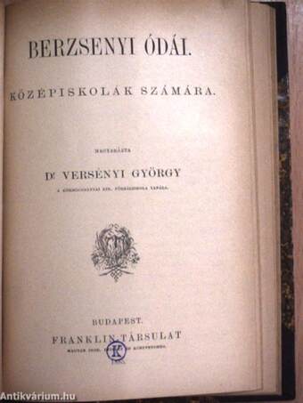 A kyklops/Q. Horatius Flaccus satirái/Q. Horatius Flaccus epistolái/Berzsenyi ódái