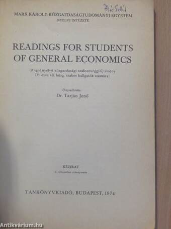 Readings for students of general economics