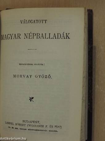 Tinódi Sebestyén válogatott históriás énekei/Faludi Ferencz versei/Verseghy Ferencz válogatott lirai költeményei/Virág Benedek válogatott költeményei/Versek/Válogatott magyar népballadák