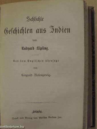 Világok harcza I-II./Schlichte Geschichten aus Indien (gótbetűs)/Das Heimchen am Herde (gótbetűs)/Viharban