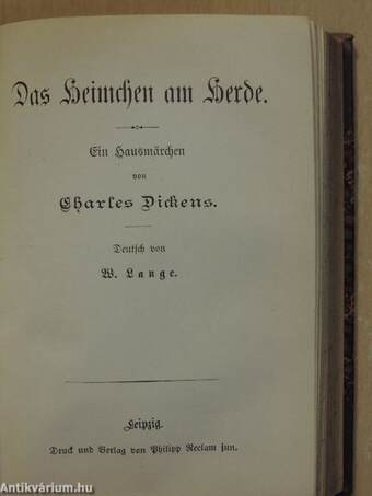 Világok harcza I-II./Schlichte Geschichten aus Indien (gótbetűs)/Das Heimchen am Herde (gótbetűs)/Viharban