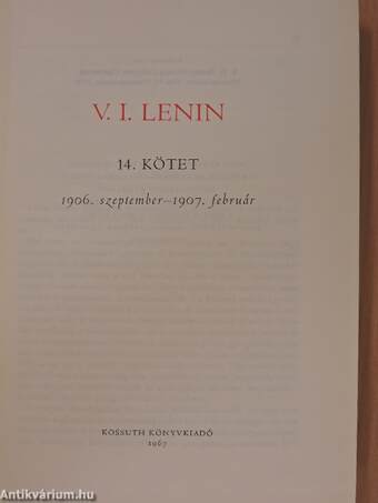 V. I. Lenin összes művei 14.