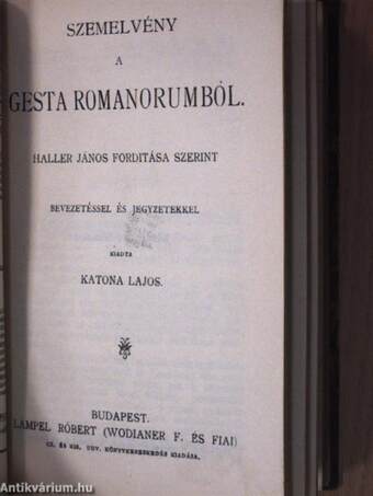 Fáy András válogatott meséi/Heltai Gáspár válogatott meséi/Szemelvény a Gesta Romanorumból/Regék és mesék/Magyar népmese-gyüjtemény