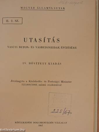 H. 2. sz. utasítás vasúti beton- és vasbetonhidak építésére