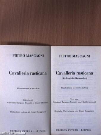 Cavalleria rusticana/Sizilianische Bauernehre