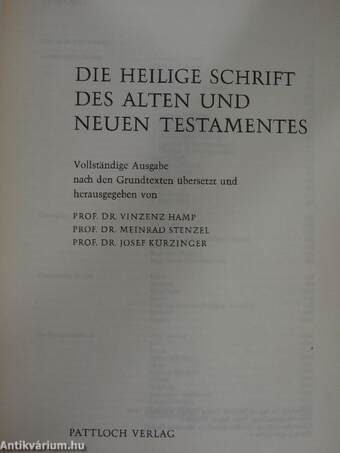 Die heilige Schrift des alten und neuen Testamentes