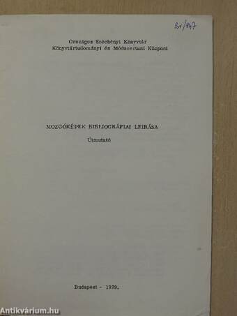 Mozgóképek bibliográfiai leírása