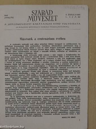 Szabad Művészet 1948. január