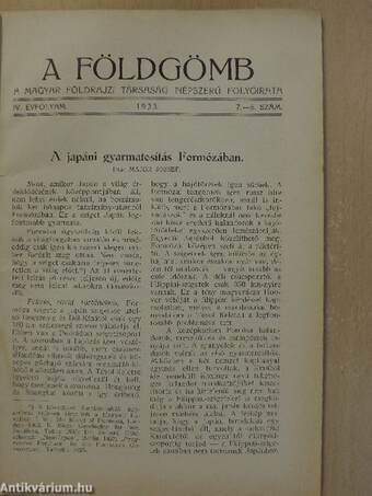 A Földgömb 1933. szeptember-október