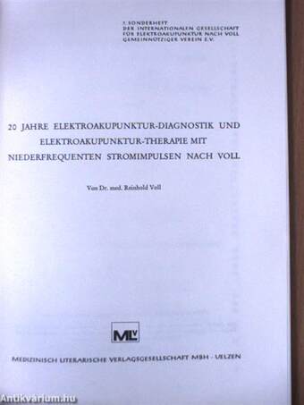 20 Jahre Elektroakupunktur-Diagnostik und Elektroakupunktur-Therapie mit niederfrequenten Stromimpulsen nach voll