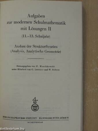 Aufgaben zur modernen Schulmathematik mit Lösungen II.