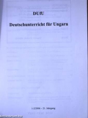 DUfU Deutschunterricht für Ungarn 1-2/2006