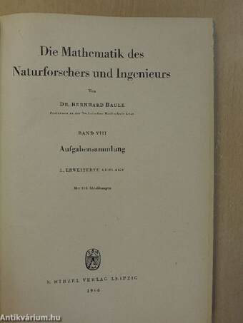 Die Mathematik des Naturforschers und Ingenieurs VIII.