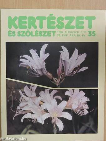 Kertészet és Szőlészet 1989. augusztus 31.