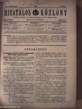 Hivatalos közlöny 1899. január-december