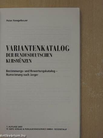 Variantenkatalog der Bundesdeutschen Kursmünzen