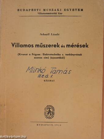 Villamos műszerek és mérések