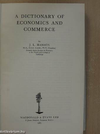 A Dictionary of Economics and Commerce