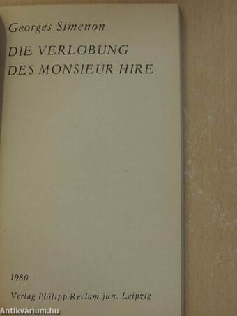 Die Verlobung des Monsieur Hire