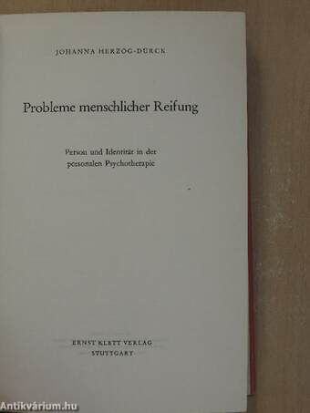 Probleme menschlicher Reifung