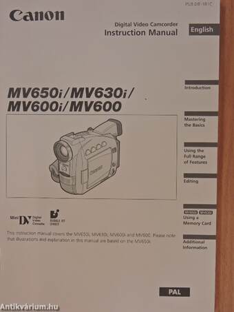 Canon MV650i/MV630i/MV600i/MV600 Digital Video Camcorder