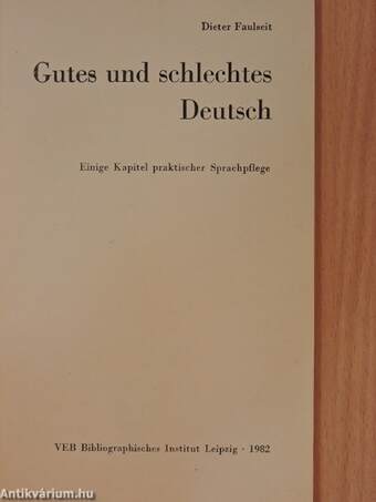 Gutes und schlechtes Deutsch