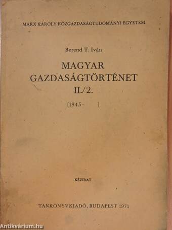 Magyar gazdaságtörténet II./2.