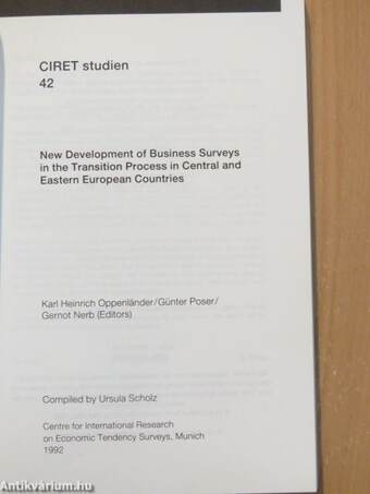 New Development of Business Surveys in the Transition Process in Central and Eastern European Countries