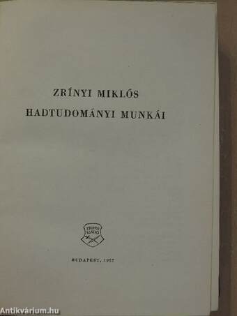 Zrínyi Miklós hadtudományi munkái