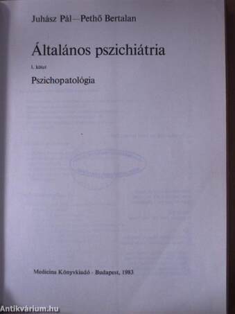 Általános pszichiátria 1-2.