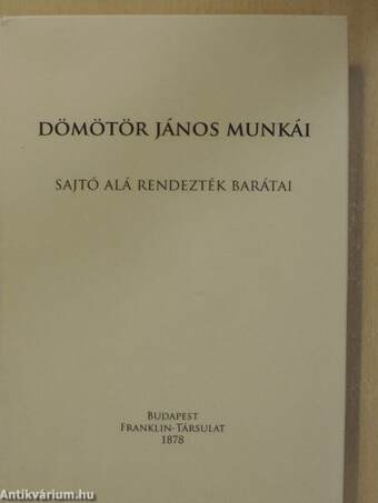 Dömötör János munkái