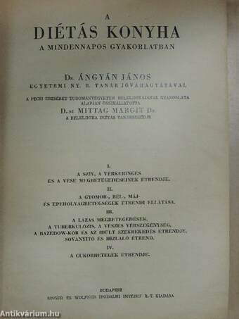 A diétás konyha a mindennapos gyakorlatban I-IV.