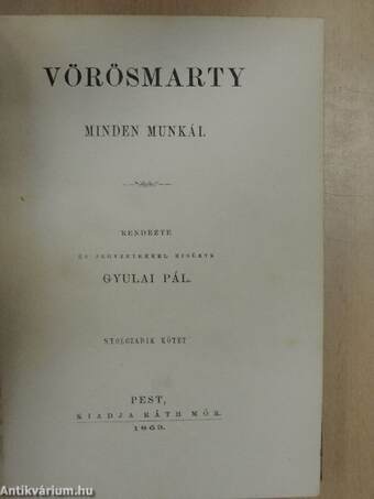 Vörösmarty minden munkái VIII.