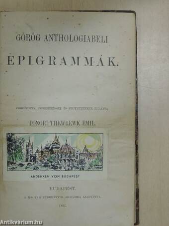 Görög anthologiabeli epigrammák