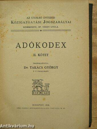 Adókodex II.