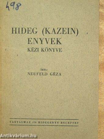 Hideg (kazein) enyvek kézi könyve