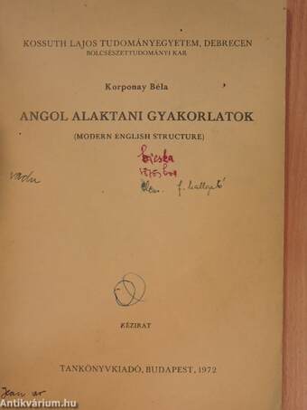 Angol alaktani gyakorlatok