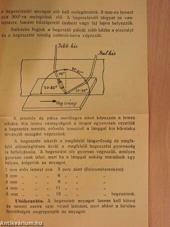 Utasitás aluminium és fredal anyagok autogénhegesztésére