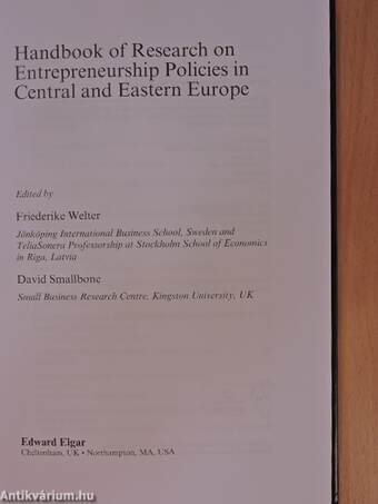 Handbook of Research on Entrepreneurship Policies in Central and Eastern Europe